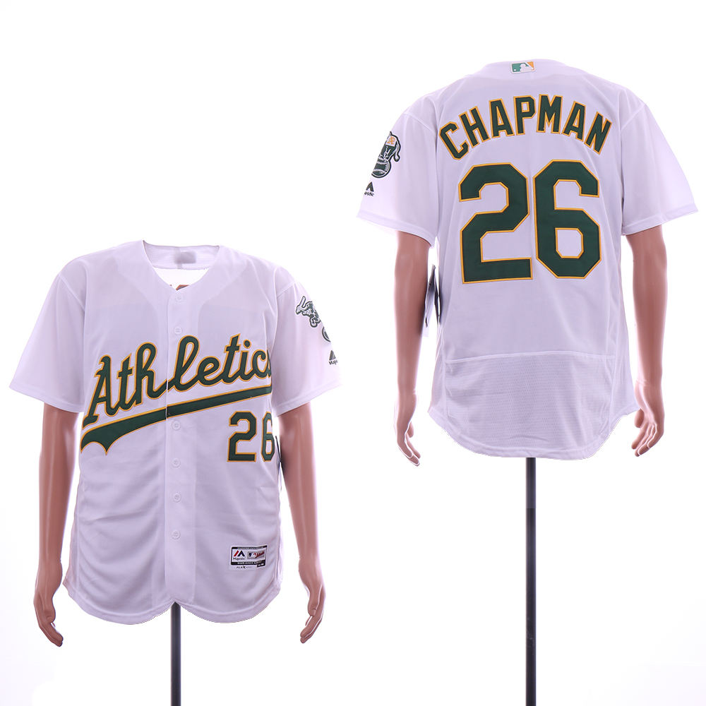 Men Oakland Athletics #26 Chapman White Elite MLB Jerseys